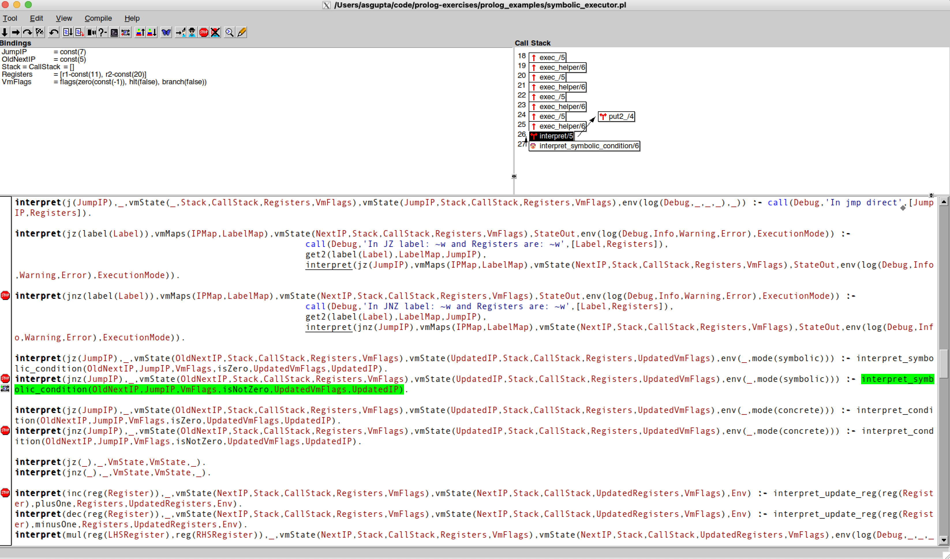 SWI-Prolog Graphical Debugger